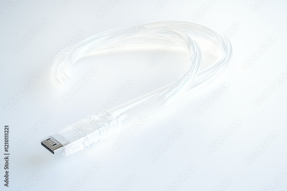 3D DisplayPort Cable Isolated and White Background 3D DisplayPort Cable Isolated and White Background