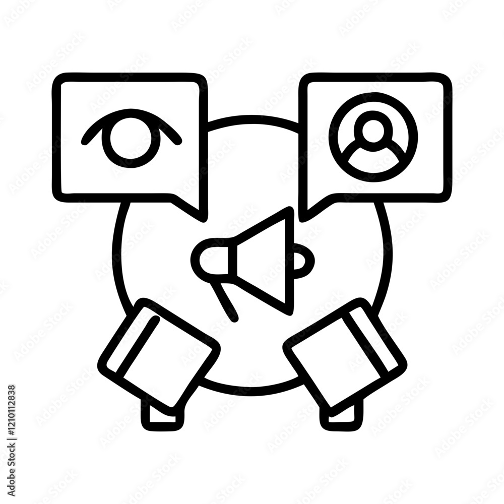 brand awareness icon, brand awareness line art - simple line art of brand awareness, perfect for brand awareness logos and icons brand awareness icon, brand awareness line art - simple line art of brand awareness, perfect for brand awareness logos and icons