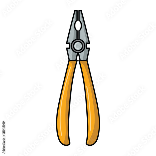Pliers tool icon vector, yellow pliers tool flat illustration, pliers clip art, isolated on white background
