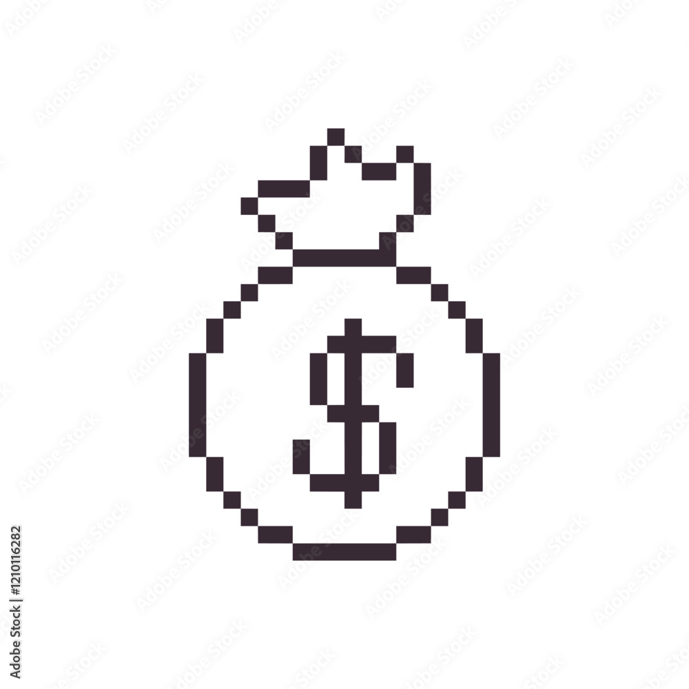 Obraz premium money in a bag pixel