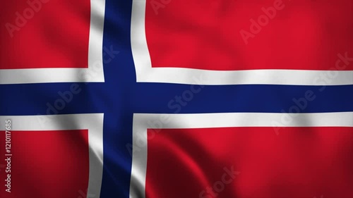 Norways flag waving animation 4K