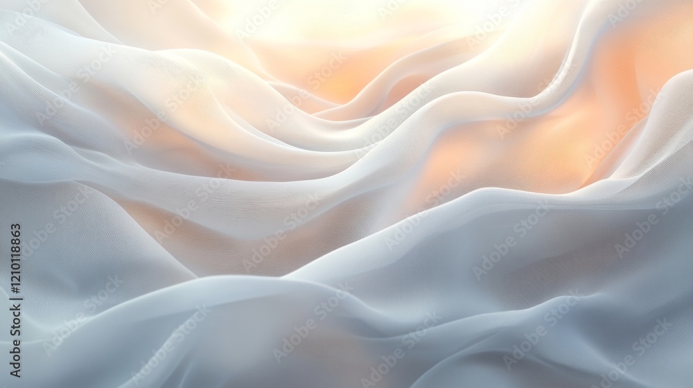 Fototapeta premium Soft White Fabric Draped in Gentle Waves