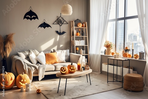 Stock photo of Open Plan living room with decorative H