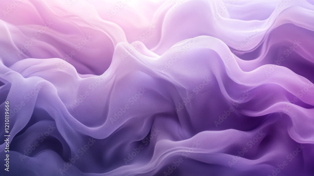 Obraz premium Draped Purple Fabric Softly Undulating Waves