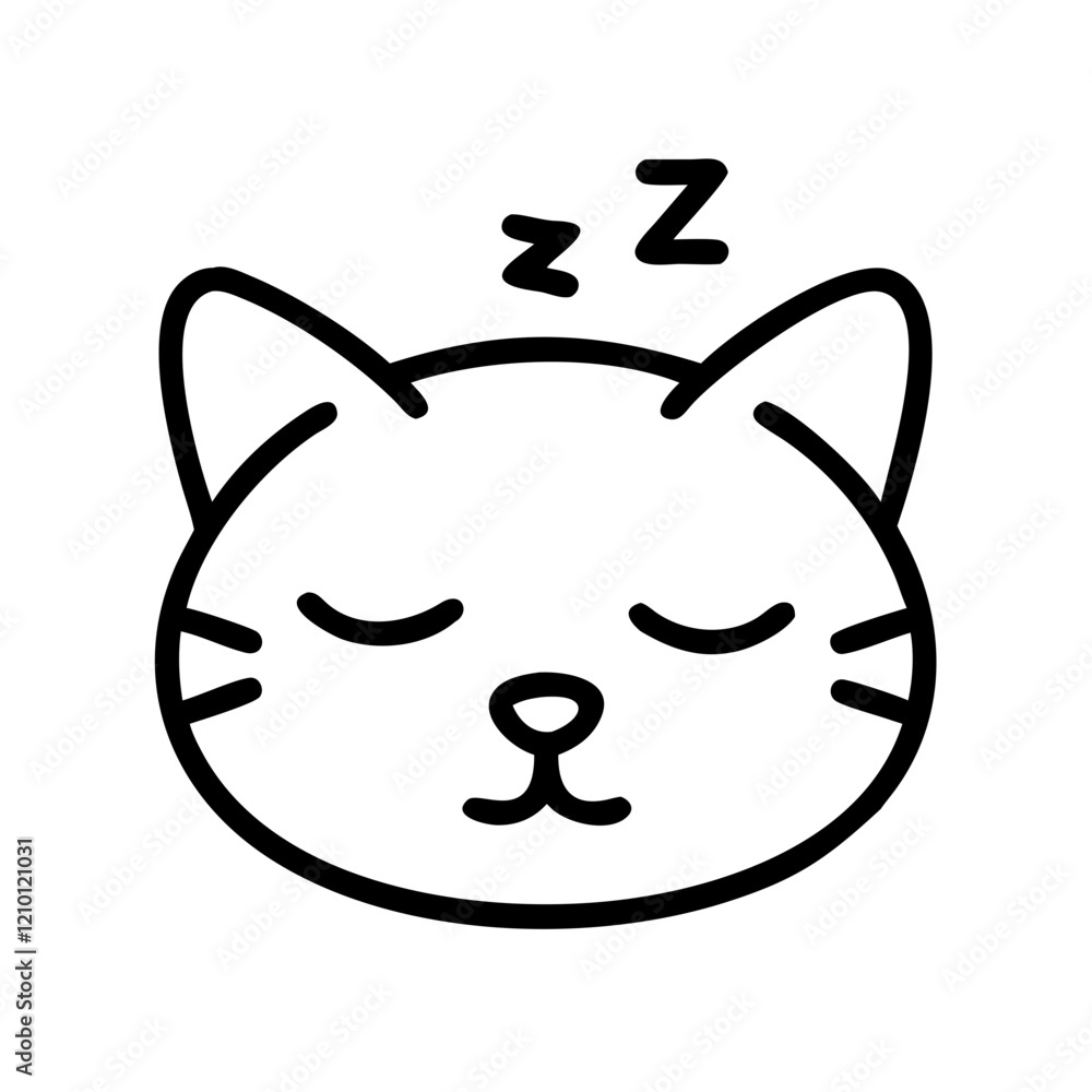cat nap icon, cat nap line art - simple line art of cat nap, perfect for cat nap logos and icons cat nap icon, cat nap line art - simple line art of cat nap, perfect for cat nap logos and icons