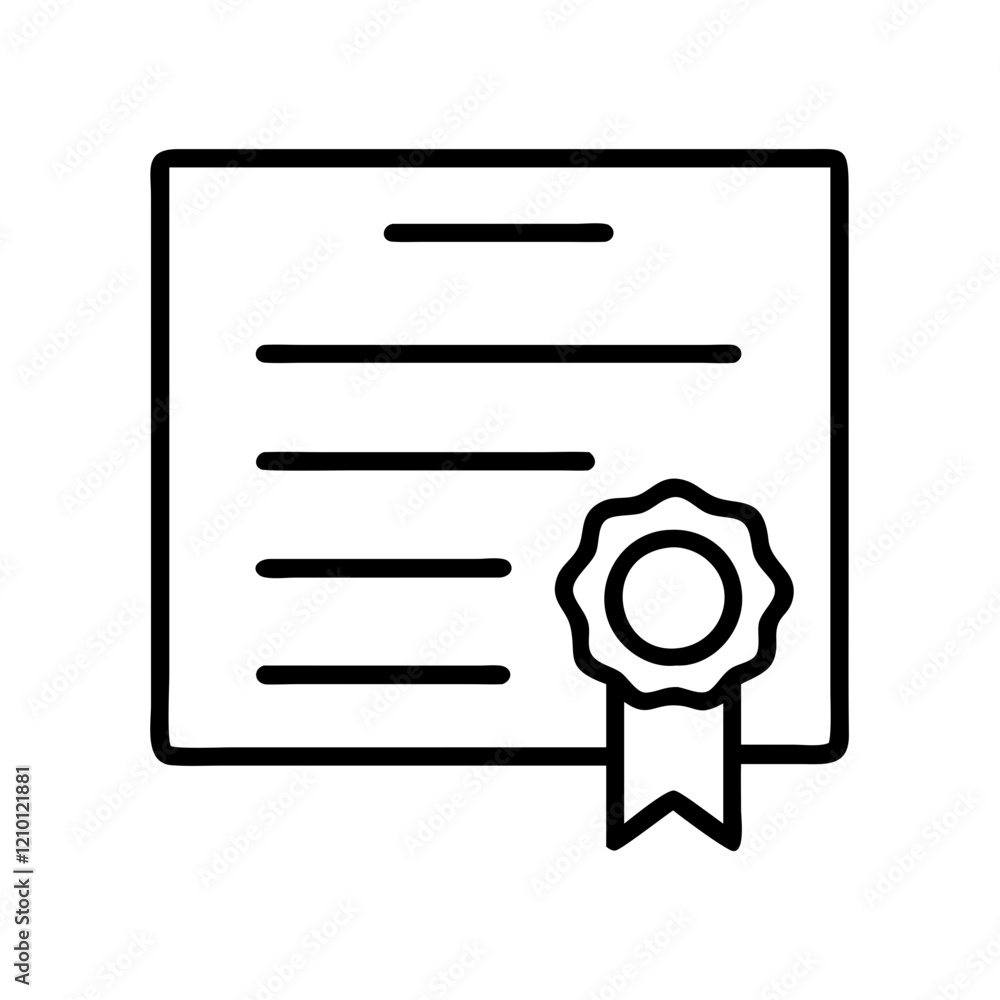 certificate icon, certificate line art - simple line art of certificate, perfect for certificate logos and icons certificate icon, certificate line art - simple line art of certificate, perfect for certificate logos and icons