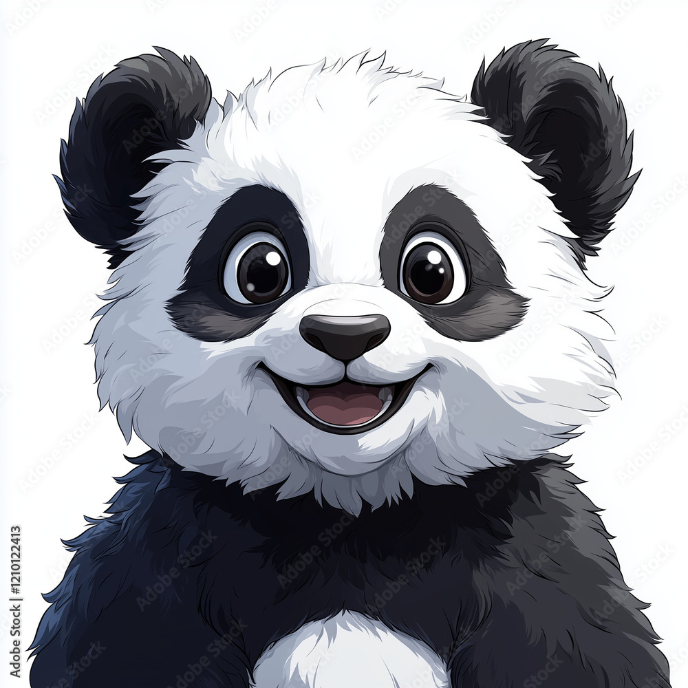 Happy cartoon panda with a big smile Happy cartoon panda with a big smile