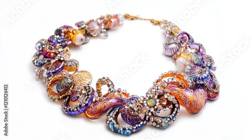Elegant Venetian Glass Necklace Featuring Intricate Decorative Elements for Sustainable Luxury Fashion