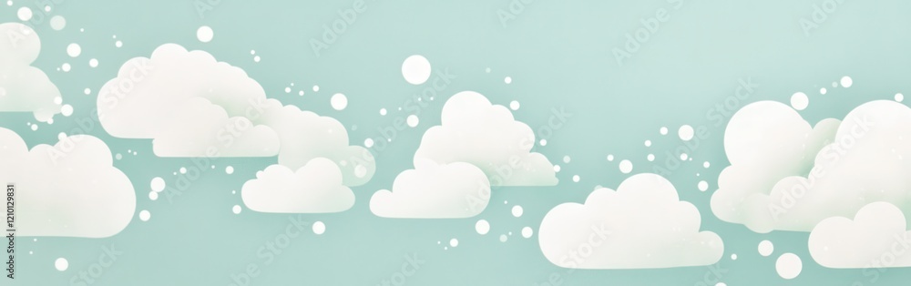Minimalist pastel mint cloud design with dotted pencil strokes creating a soft and dreamy atmosphere Minimalist pastel mint cloud design with dotted pencil strokes creating a soft and dreamy atmosphere