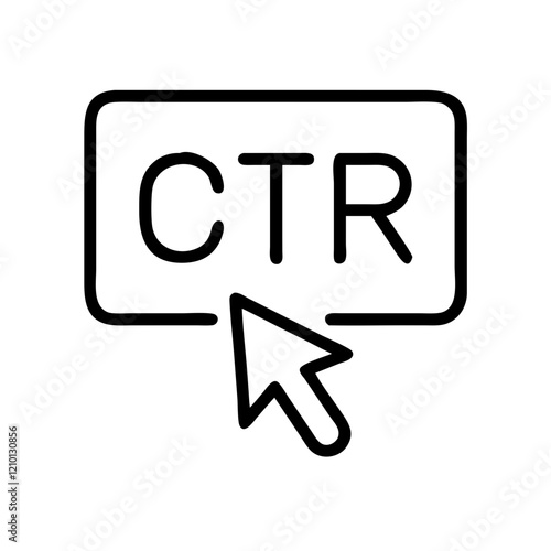 click through rate ctr icon, click through rate ctr line art - simple line art of click through rate ctr, perfect for click through rate ctr logos and icons