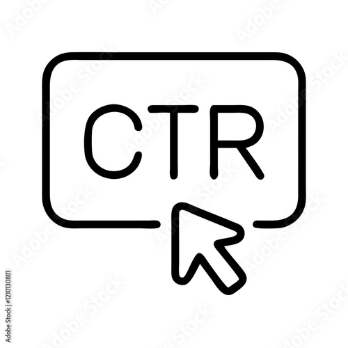 click through rate ctr icon, click through rate ctr line art - simple line art of click through rate ctr, perfect for click through rate ctr logos and icons