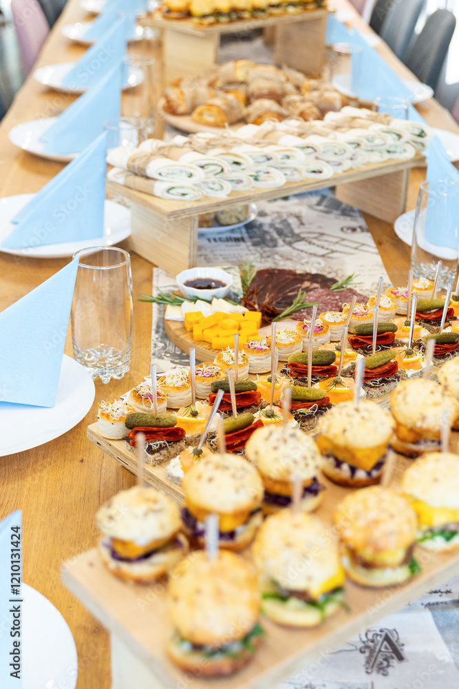 Catering food served on the table.