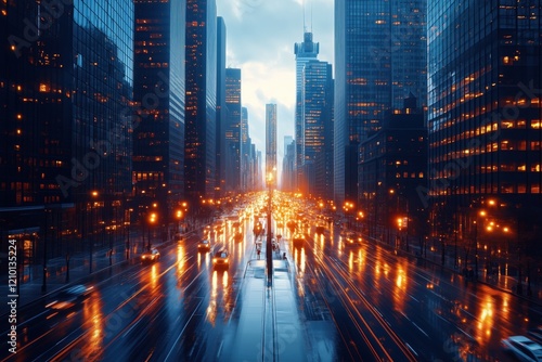 Wallpaper Mural Sonnenuntergang über einer belebten Großstadtstraße

 Torontodigital.ca