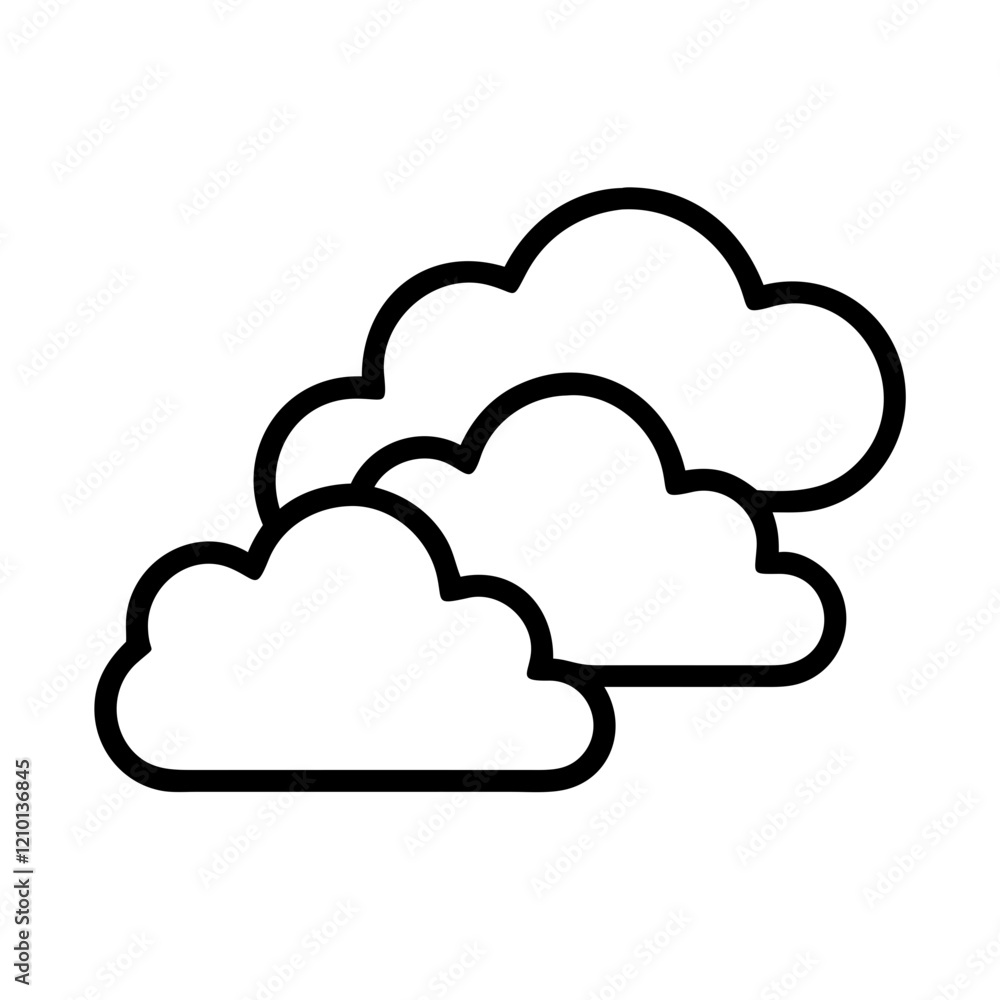 cloudy sky icon, cloudy sky line art - simple line art of cloudy sky, perfect for cloudy sky logos and icons cloudy sky icon, cloudy sky line art - simple line art of cloudy sky, perfect for cloudy sky logos and icons