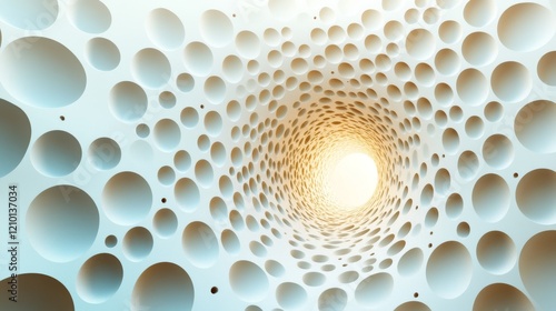 Wallpaper Mural Abstract Tunnel of Varying Sized Circular Holes Torontodigital.ca