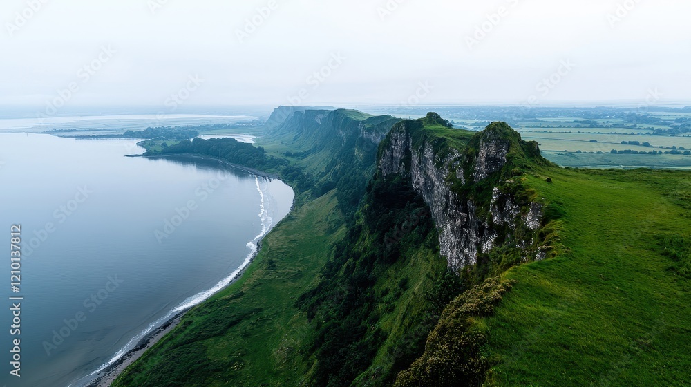Breathtaking Coastal Cliffs with Lush Greenery, Panoramic Ocean View, Scenic Landscape, Wild Nature Beauty Breathtaking Coastal Cliffs with Lush Greenery, Panoramic Ocean View, Scenic Landscape, Wild Nature Beauty