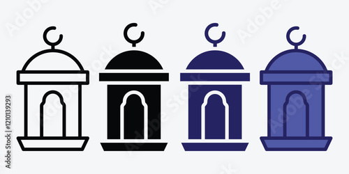 Ramadan Lantern Icon Vector. Ramadan design Elements. Ramadan Icon Bundle. Lanterns Symbol.