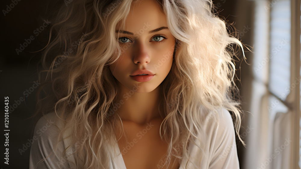 Fototapeta premium Serene Blonde Hairstyle