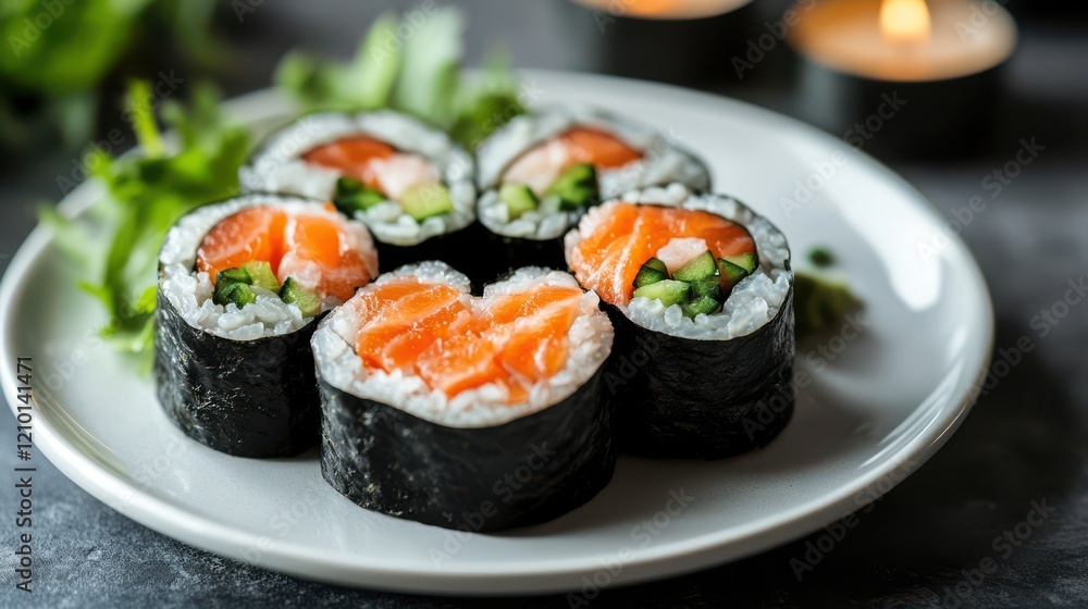 sushi roll Japanese culture food restaurant close-up sushi roll Japanese culture food restaurant close-up