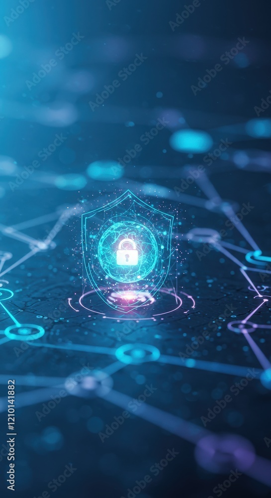 Obraz premium Cyber security Data lock Protection Information privacy defence internet business technology concept