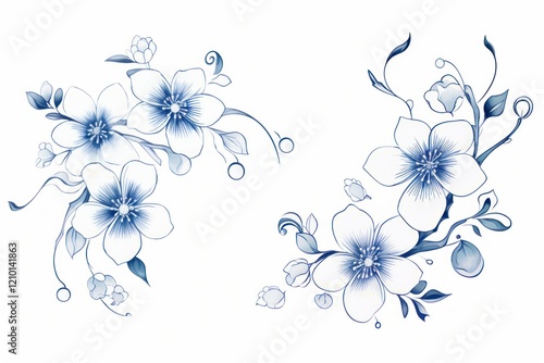 Sakura pattern flower plant