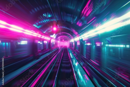 Wallpaper Mural Train motion tunnel light Torontodigital.ca