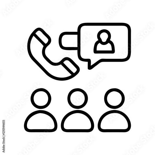 conference call icon, conference call line art - simple line art of conference call, perfect for conference call logos and icons