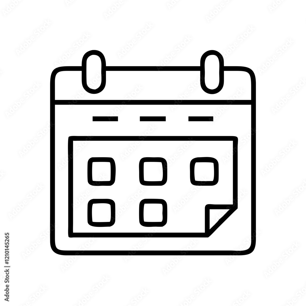 content calendar icon, content calendar line art - simple line art of content calendar, perfect for content calendar logos and icons