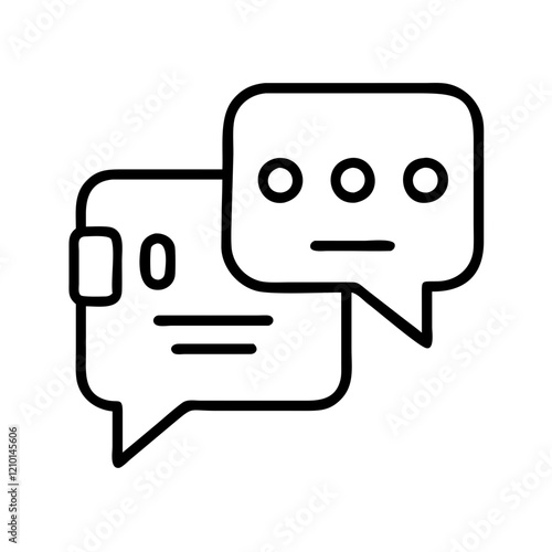 conversational ai icon, conversational ai line art - simple line art of conversational ai, perfect for conversational ai logos and icons