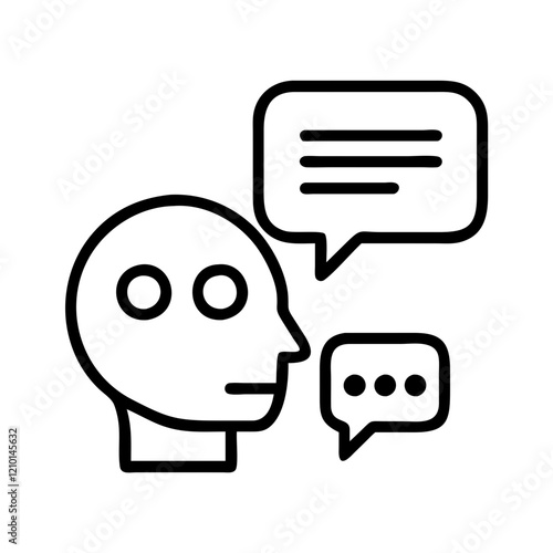 conversational ai icon, conversational ai line art - simple line art of conversational ai, perfect for conversational ai logos and icons