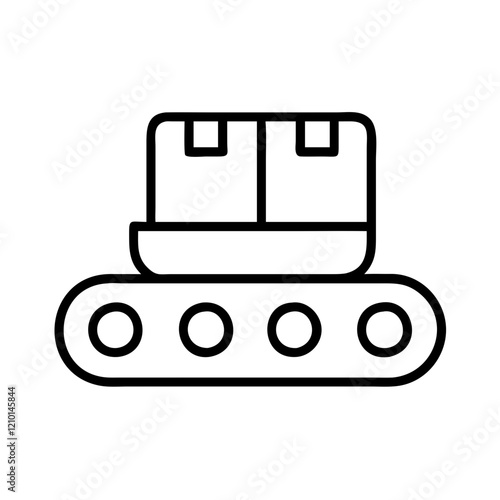 conveyor belt icon, conveyor belt line art - simple line art of conveyor belt, perfect for conveyor belt logos and icons