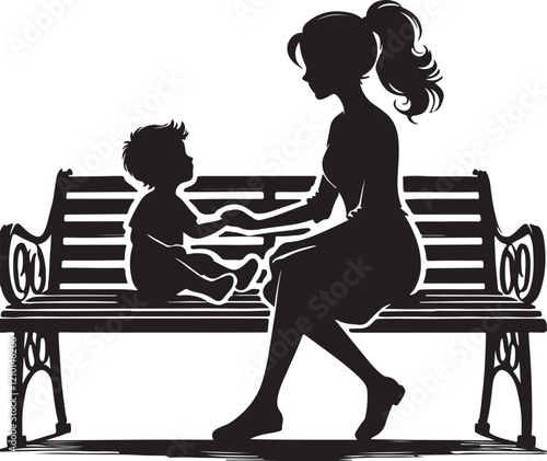 silhouette of a woman sitting on a bench