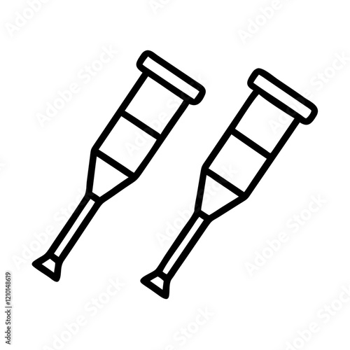 crutches icon, crutches line art - simple line art of crutches, perfect for crutches logos and icons photo