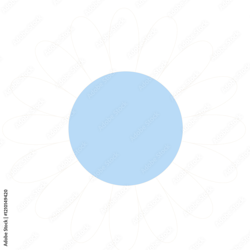 Simple Graphic Flower Icon. Summer Garden Plant Blossom Symbol. Baby Party or Kid Shirt Print Decorative Element.