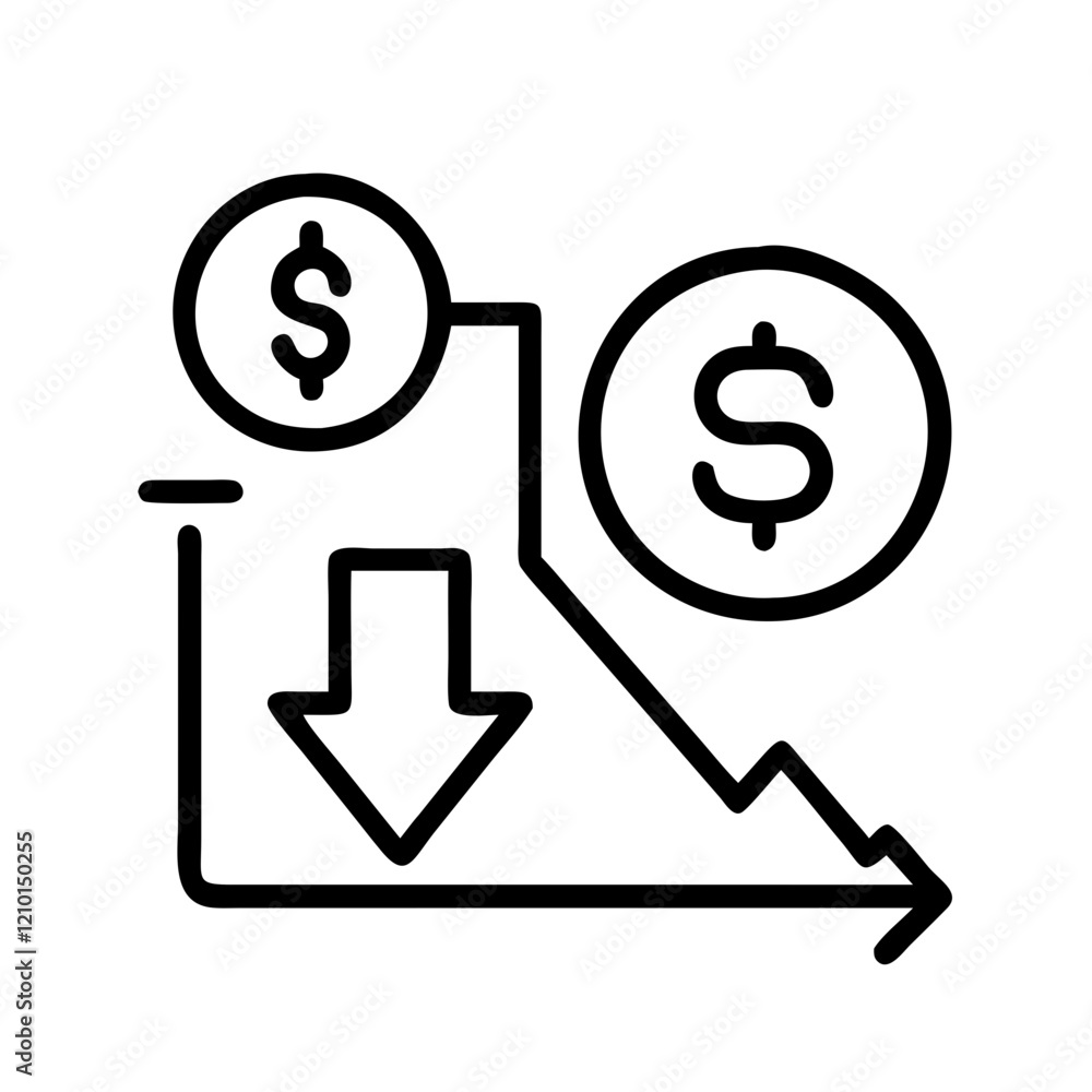 currency devaluation icon, currency devaluation line art - simple line art of currency devaluation, perfect for currency devaluation logos and icons currency devaluation icon, currency devaluation line art - simple line art of currency devaluation, perfect for currency devaluation logos and icons