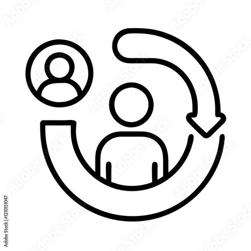 customer retention icon, customer retention line art - simple line art of customer retention, perfect for customer retention logos and icons