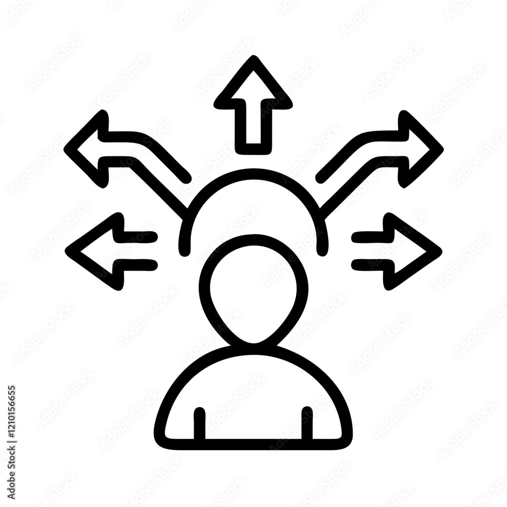 decision making icon, decision making line art - simple line art of decision making, perfect for decision making logos and icons decision making icon, decision making line art - simple line art of decision making, perfect for decision making logos and icons