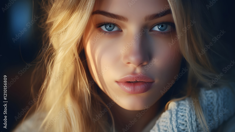 Naklejka premium Serene Blonde Portrait