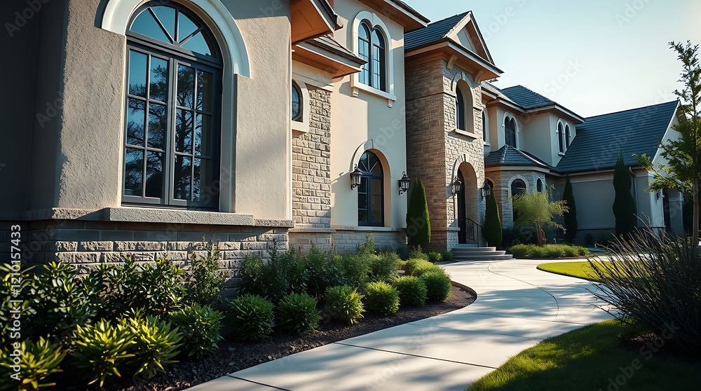 Luxury Home Exterior: Modern Architectural Design and Landscaping Luxury Home Exterior: Modern Architectural Design and Landscaping
