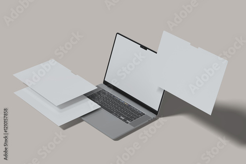 Laptop Screen Website Blank Mockup