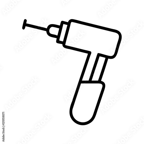 dental drill icon, dental drill line art - simple line art of dental drill, perfect for dental drill logos and icons