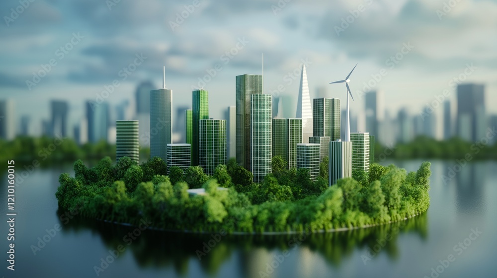 The ecological notion of a metropolis with a cluster of skyscrapers. The ecological notion of a metropolis with a cluster of skyscrapers.