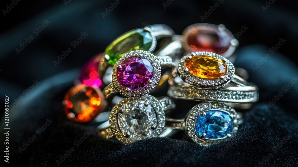 A Collection of Vibrant Gemstone Rings A Collection of Vibrant Gemstone Rings