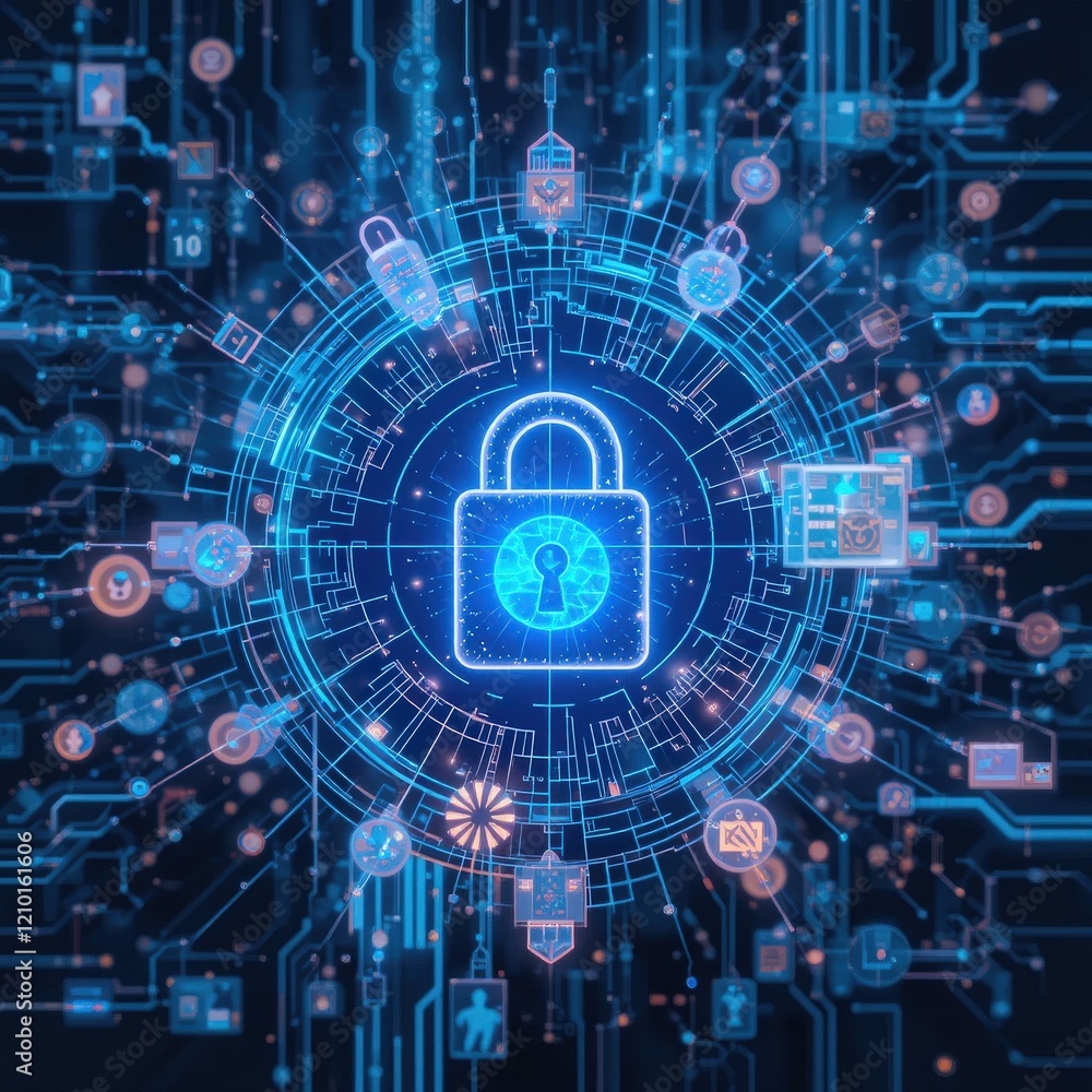 Cyber security Data lock Protection Information privacy defence internet business technology concept Cyber security Data lock Protection Information privacy defence internet business technology concept