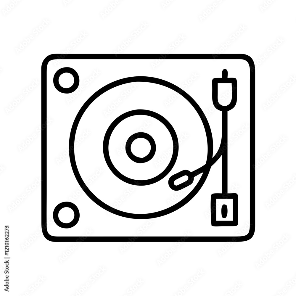 dj turntable icon, dj turntable line art - simple line art of dj turntable, perfect for dj turntable logos and icons dj turntable icon, dj turntable line art - simple line art of dj turntable, perfect for dj turntable logos and icons