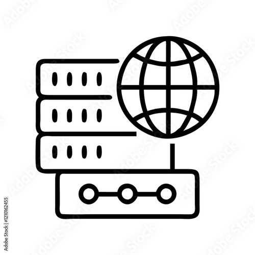 dns server icon, dns server line art - simple line art of dns server, perfect for dns server logos and icons
