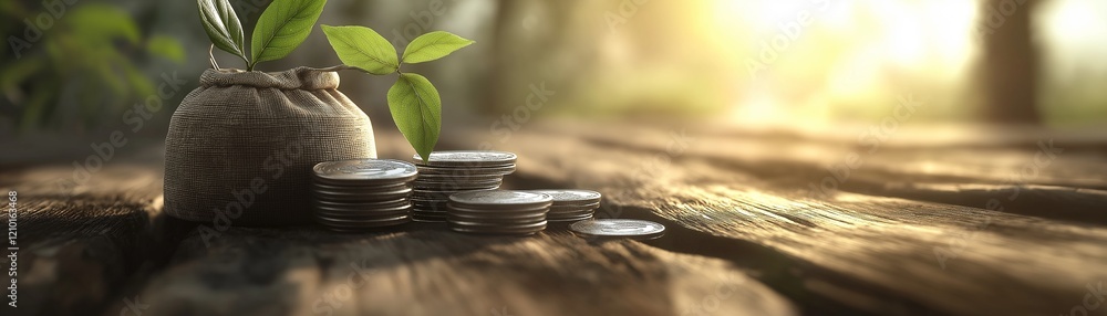 A little tree sprouted from a stack of money and upward-pointing arrows. A little tree sprouted from a stack of money and upward-pointing arrows.