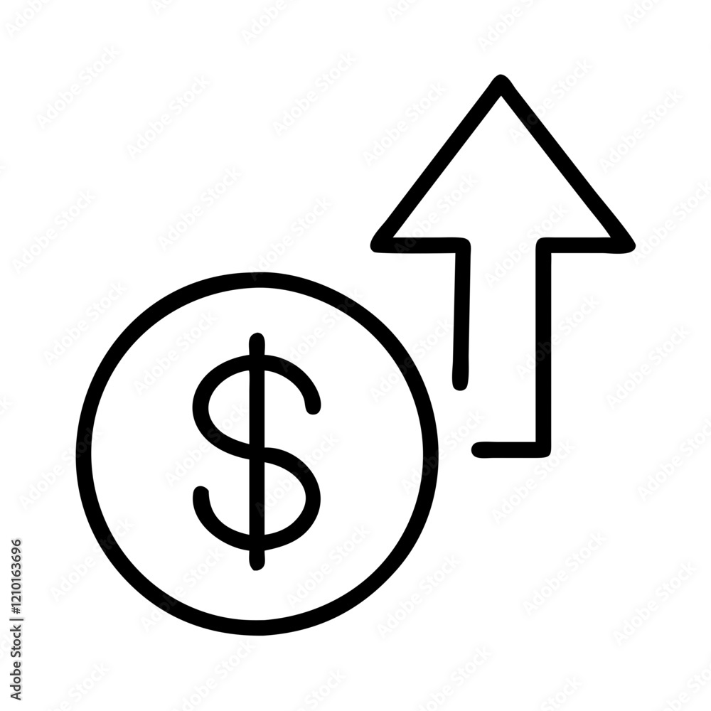 dollar sign with up arrow icon, dollar sign with up arrow line art - simple line art of dollar sign with up arrow, perfect for dollar sign with up arrow logos and icons dollar sign with up arrow icon, dollar sign with up arrow line art - simple line art of dollar sign with up arrow, perfect for dollar sign with up arrow logos and icons