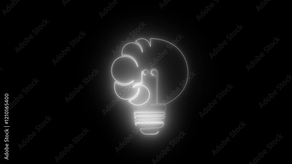 neon glowing light bulb digital global network New ideas, business innovation icon neon Glowing light bulb symbol animation Energy idea neon glowing light bulb digital global network New ideas, business innovation icon neon Glowing light bulb symbol animation Energy idea