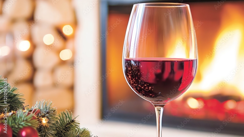 Cozy Fireplace Red Wine Christmas Cozy Fireplace Red Wine Christmas